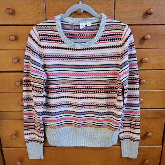 NEW Gap Fair isle Sweater Size Medium - Picture 1 of 3